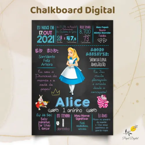 Chalkboard Digital Alice Modelo 3