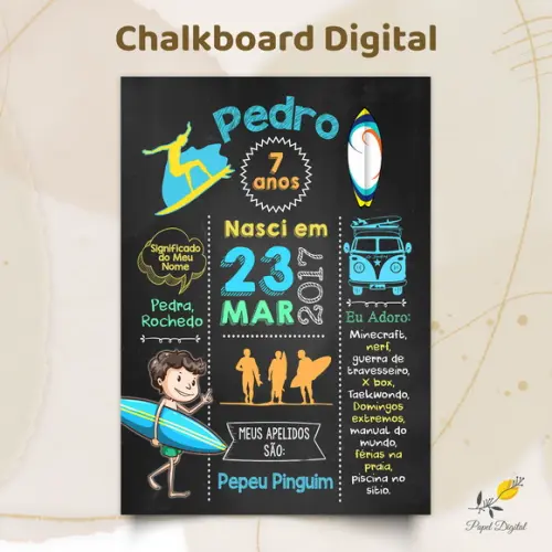 Chalkboard Digital Praia Modelo 3