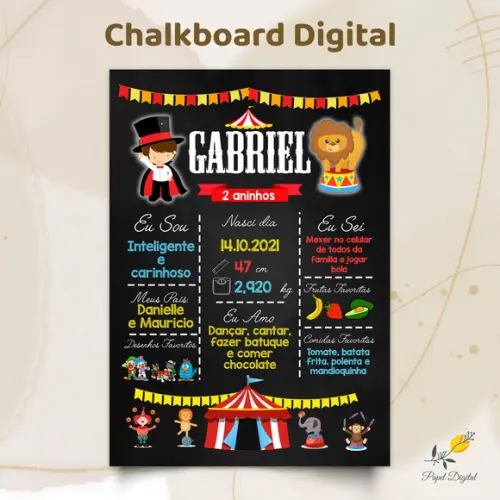 Chalkboard Digital Circo Modelo 3