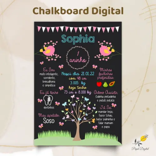 Chalkboard Digital Jardim Modelo 3