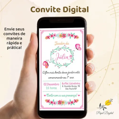 Convite Digital Jardim Modelo 4