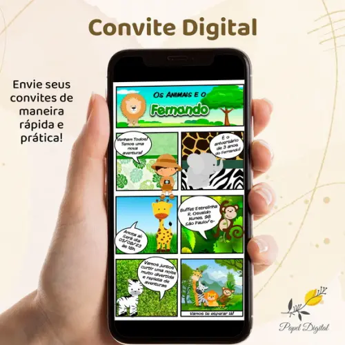 Convite Digital Safari Modelo 2