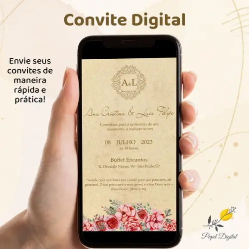 Convite Digital Casamento Modelo 4