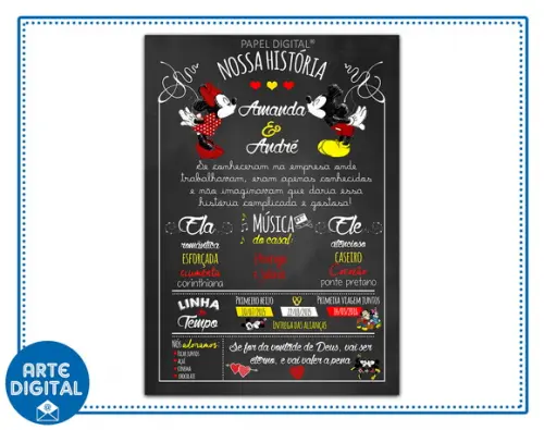 Chalkboard Digital Namorados Modelo 10