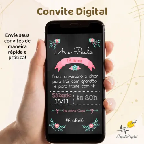 Convite Digital Aniversário Modelo 1