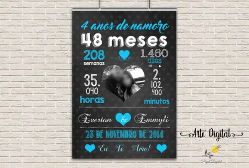Chalkboard Digital Namorados Modelo 13