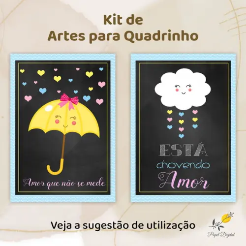 Kit Digital Quadrinhos Chuva de Amor
