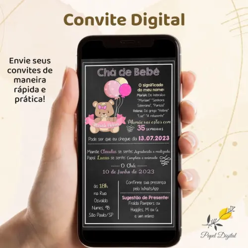 Convite Digital Chá de Bebê Modelo 5