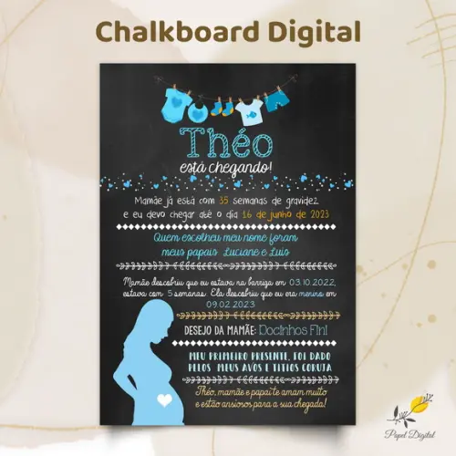 Chalkboard Digital Chá de Bebê Modelo 8