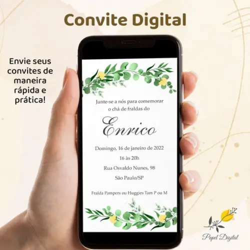 Convite Digital Chá de Bebê Modelo 6