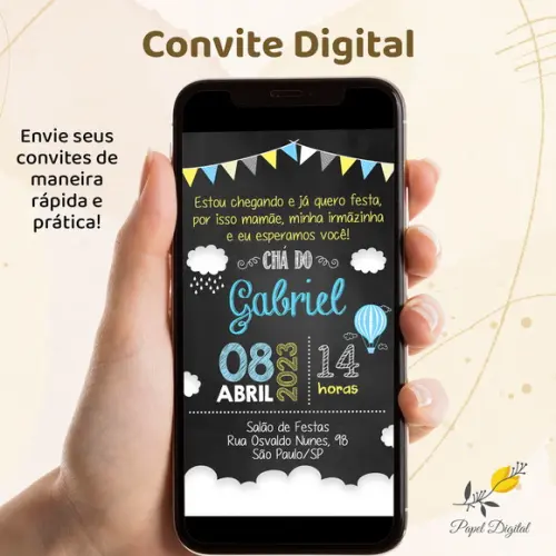 Convite Digital Chá de Bebê Modelo 7