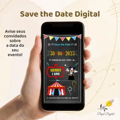 Save The Date Digital Mickey Modelo 5