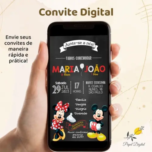 Convite Digital Mickey Modelo 9