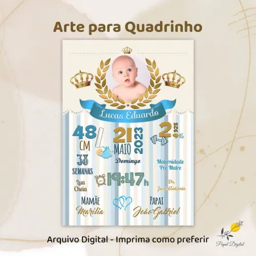 Arte Informações do Bebê Modelo 6