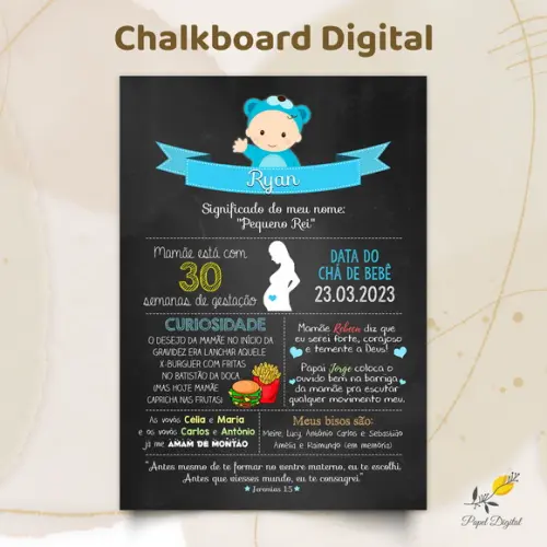 Chalkboard Digital Chá de Bebê Modelo 5