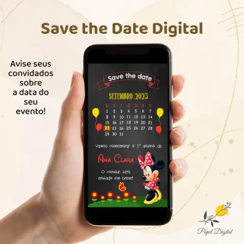 Save The Date Digital Minnie Modelo 2