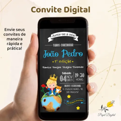 Convite Digital Pequeno Príncipe Modelo 1