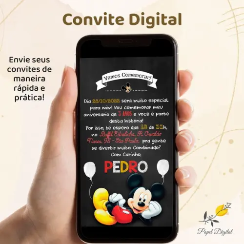 Convite Digital Mickey Modelo 2