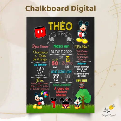 Chalkboard Digital Mickey Modelo 4