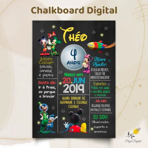 Chalkboard Digital Mickey Modelo 8