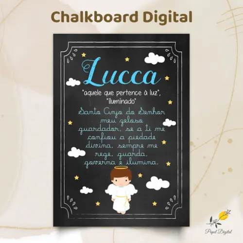 Chalkboard Digital Batizado Modelo 4
