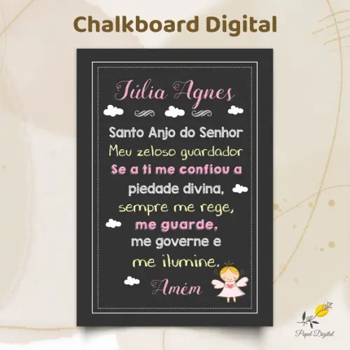Arte Digital Oração Santo Anjo