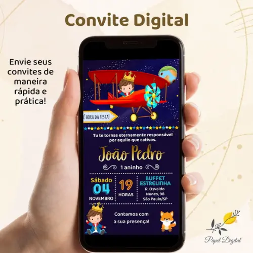 Convite Digital Pequeno Príncipe Modelo 2