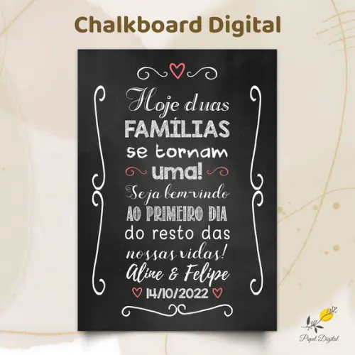 Chalkboard Digital Casamento Modelo 7