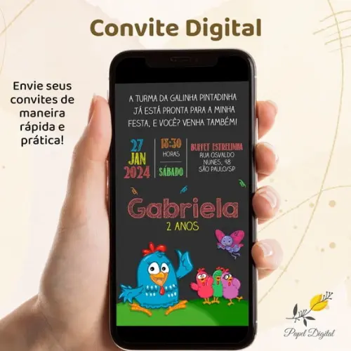 Convite Digital Galinha Pintadinha Modelo 4