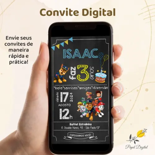 Convite Digital Patrulha Canina Modelo 5