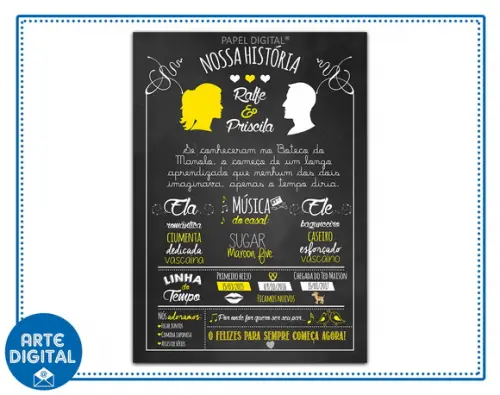 Chalkboard Digital Namorados Modelo 7