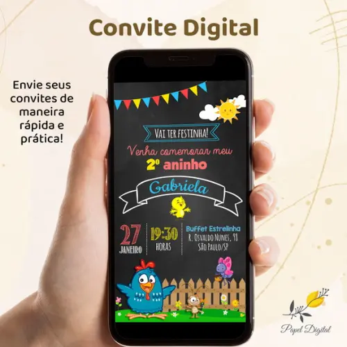 Convite Digital Galinha Pintadinha Modelo 3