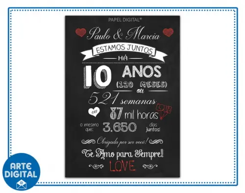 Chalkboard Digital Namorados Modelo 4