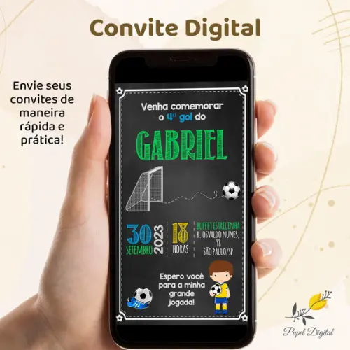 Convite Digital Futebol Modelo 1