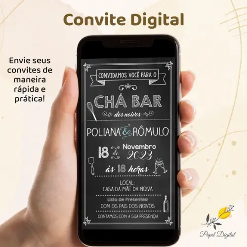 Convite Digital Chá Bar Modelo 2