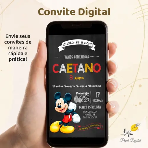 Convite Digital Mickey Modelo 1