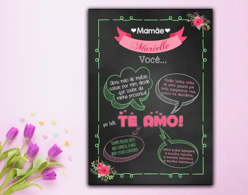 Chalkboard Digital Dia das Mães Modelo 1