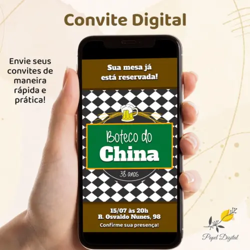 Convite Digital Boteco Modelo 1