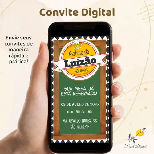 Convite Digital Boteco Modelo 2