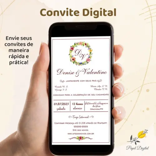 Convite Digital Casamento Modelo 1