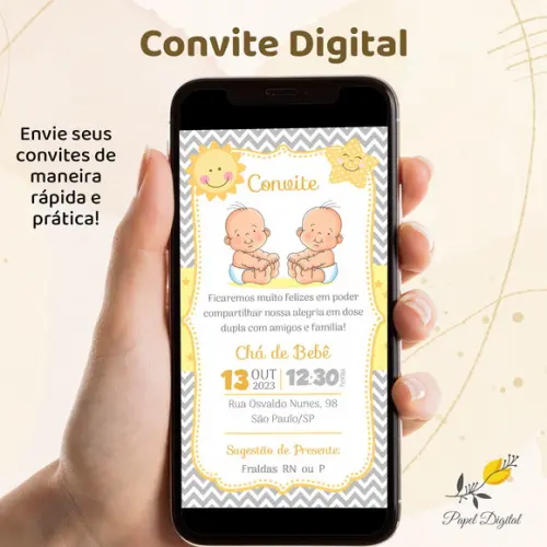 Convite Digital Chá de Bebê Modelo 3