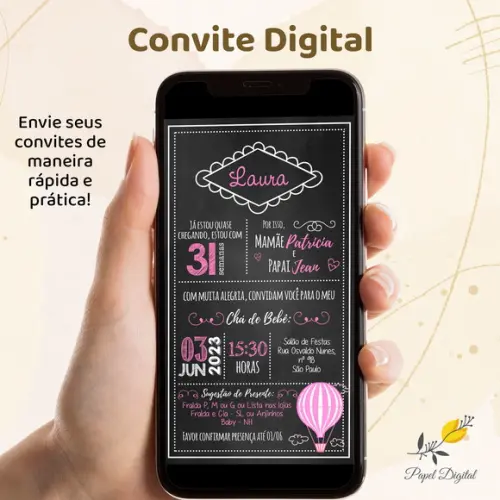 Convite Digital Chá de Bebê Modelo 2