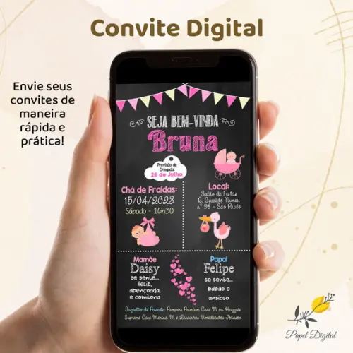 Convite Digital Chá de Bebê Modelo 1