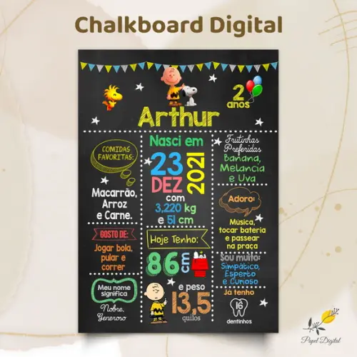 Chalkboard Digital Snoopy Modelo 2