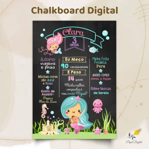 Chalkboard Digital Sereia Modelo 1
