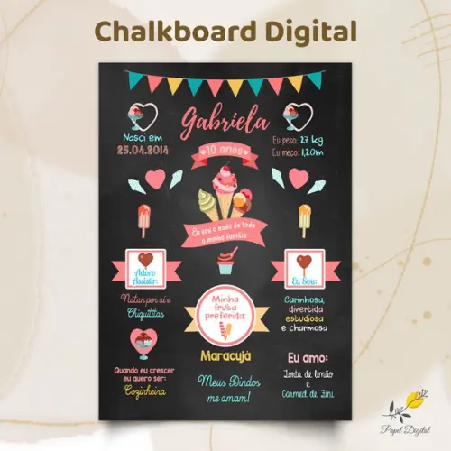Chalkboard Digital Sorvete