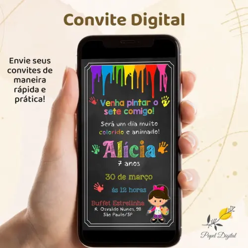 Convite Digital Pintando o Sete Modelo 1
