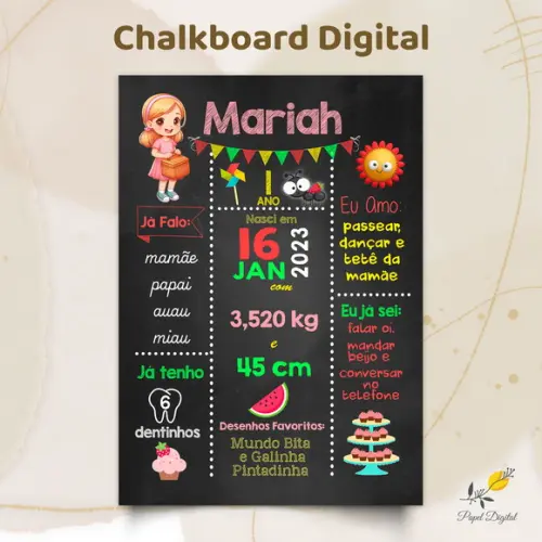 Chalkboard Digital Piquenique