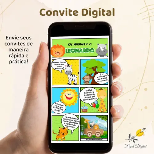 Convite Digital Safari Modelo 1