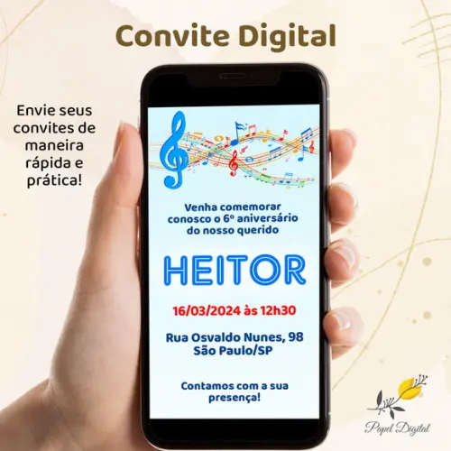 Convite Digital Música Modelo 1